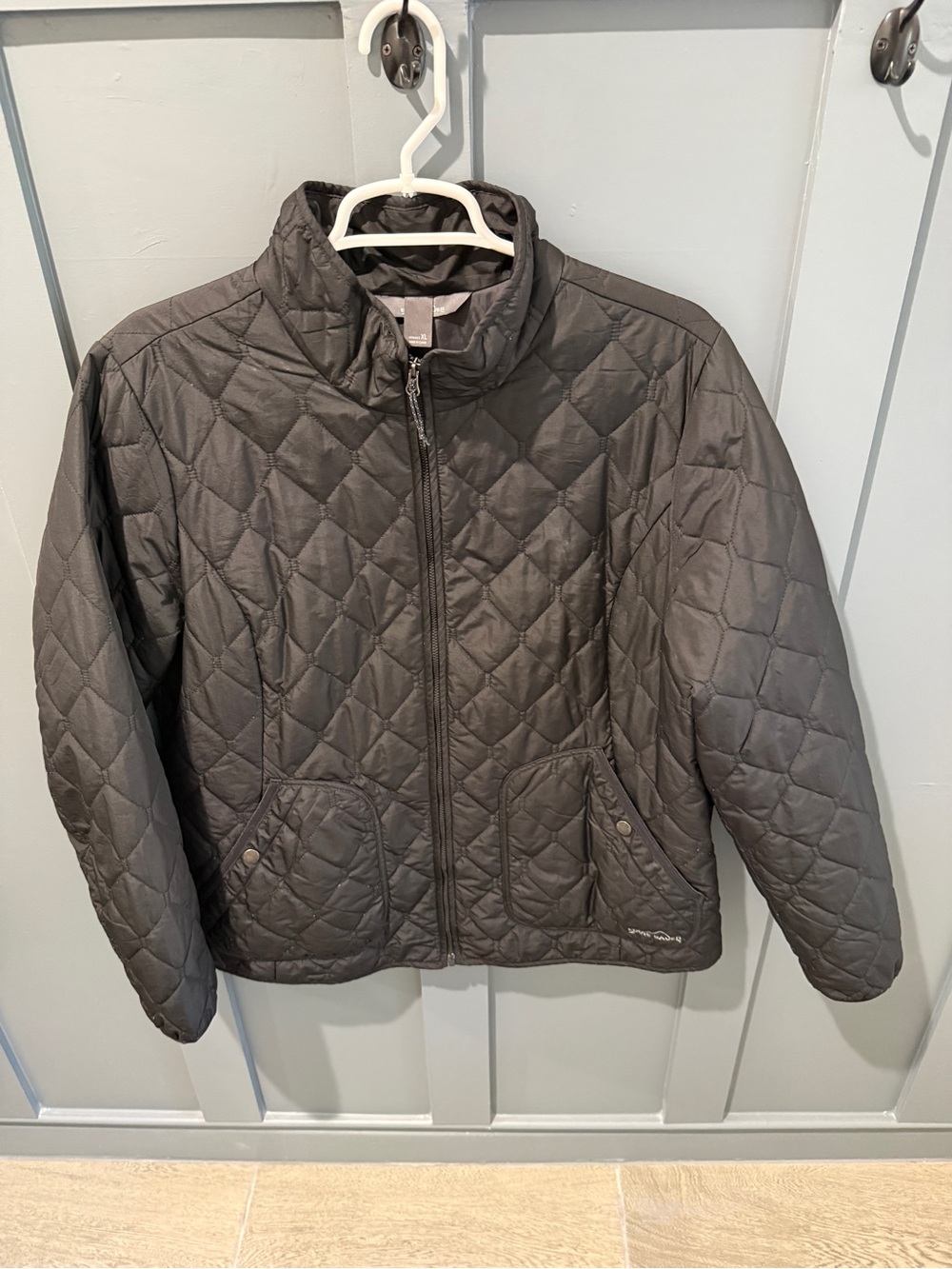 Eddie Bauer Quilted Gray Puffer Jacket